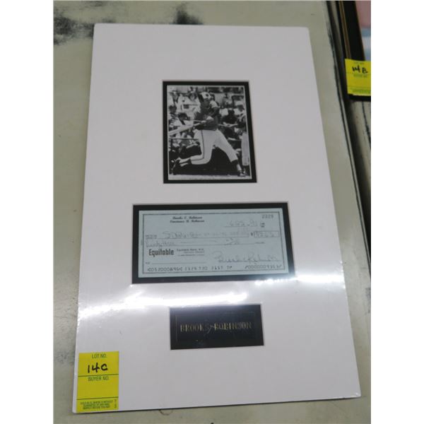 Brooks Robinson Photo and Check