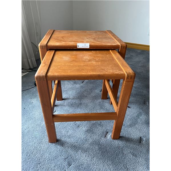 Wood Mid Century Modern Nesting Tables