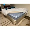 Image 1 : Queen Size Mattress & Box Spring with Metal Bed Frame and Bedding Accessories