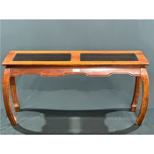 Antique Accent Table with Glass Inserts