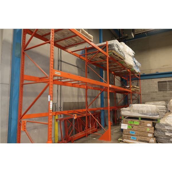 Warehouse Pallet Racking -3 Section -4 Vertical Uprights (approx. 16ft ...