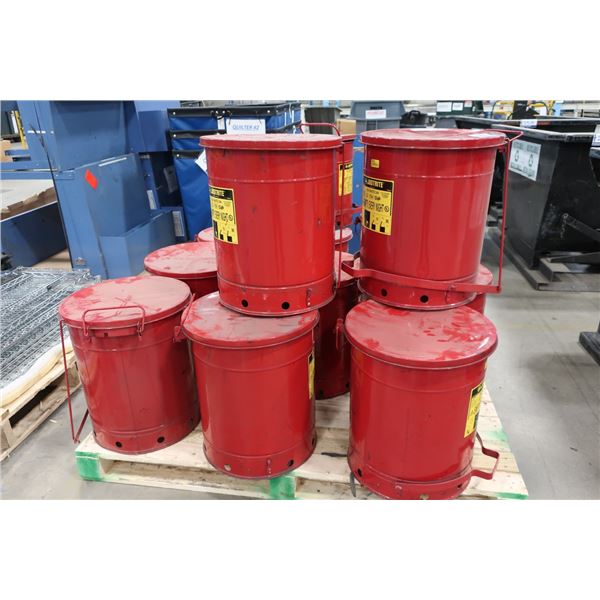 Lot Of 8 Just Rite 14 Gal Oily Waste Cans lot-of-8-just-rite-14-gal-oily-waste-cans