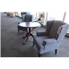 Image 2 : Lot: 2 chairs & 1 round table 33"d.