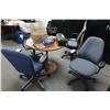 Image 3 : Lot: office desk & chair, round table & 4 chairs, bookshelf & whiteboard - FURNITURE ONLY
