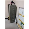 Image 3 : Lot: desk, table 7 chairs, filing cabinet, & white/cork board