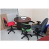 Image 8 : Lot: office desk, round table & 4 chairs, filing cabinet & whiteboard - FURNITURE ONLY