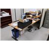 Image 2 : Lot: x2 desks, x2 chairs, x2 side cabinets, filing cabinet, small desk & bookshelf - FURNITURE ONLY
