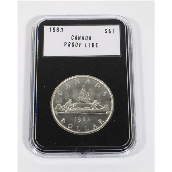 1963 CANADIAN SILVER DOLLAR PROOF LIKE COMES