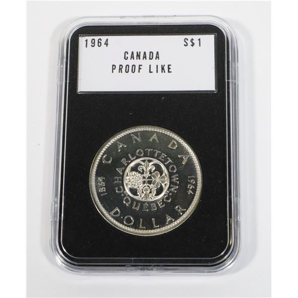 1964 CANADIAN SILVER DOLLAR PROOF LIKE COMES