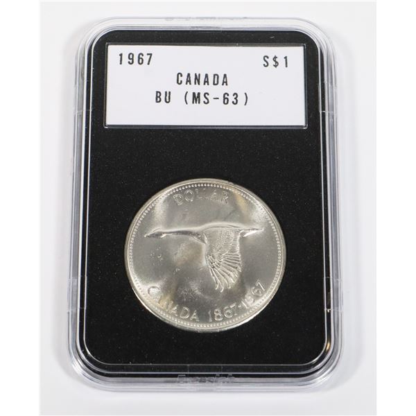 1967 CANADIAN SILVER DOLLAR BU (MS-63)