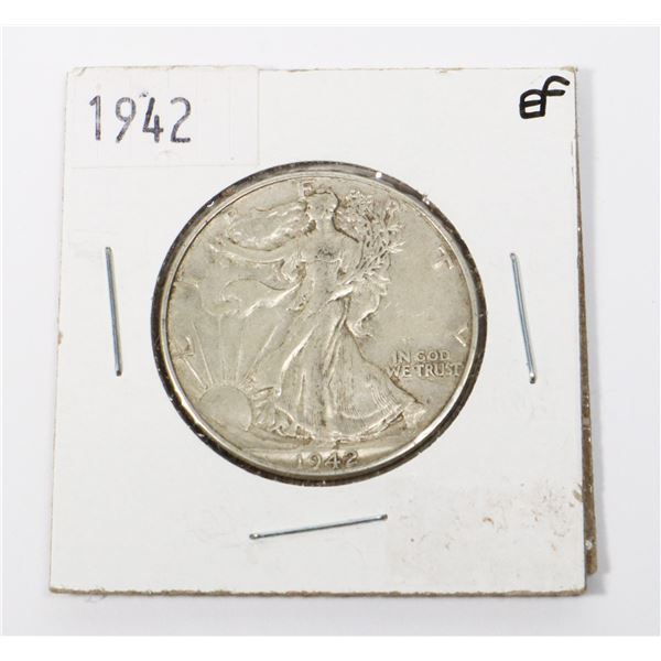 1942 WALKING LIBERTY HALF DOLLAR (EF)