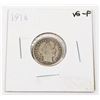 1914 USA BARBER DIME (VG-F)