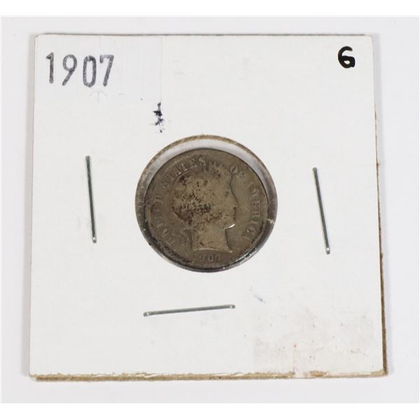 1907 USA DIME GOOD (G-4) 90% SILVER