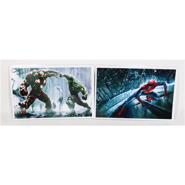 TWO MARVEL MINI POSTERS 4 X6  COMES WITH