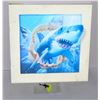 Image 1 : 20"X20" MEGALODON SHARK 3D PICTURE