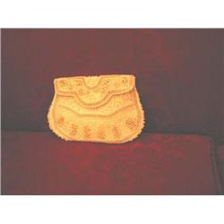 Antique Beaded evening bag - fresh water sea pearls -approx. 1930 - 6.75 " x 4.5"