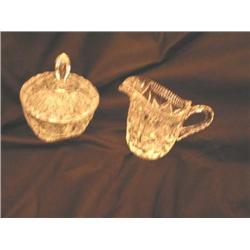 Full lead crystal 3-piece sugar bowl & creamer