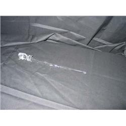 Lead crystal rose on a thorny stem 10" long