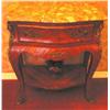 Image 1 : Single drawer/single shelf commode made of Rosewood with red marble top and Ormulu Mounts - 24.5" W 