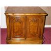 Image 1 : Thomasville square commode in pecan wood from the Camille collection - has pecan burl double doors