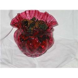 Cranberry Glass by Fenton - 6" diameter