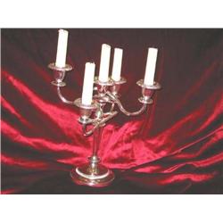 5 branch Silverplated candelabrum