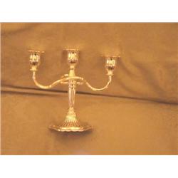 2 Silverplated 3-armed Candlelabra - 10.5" W x 8.5" T