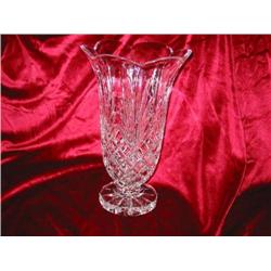 Mikasa full-lead crystal vase w/slight chip on upper edge - 7.5" x 11"