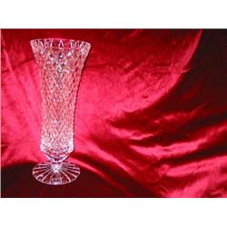 Diamond patterned full-lead crystal vase - 4.75" x12"