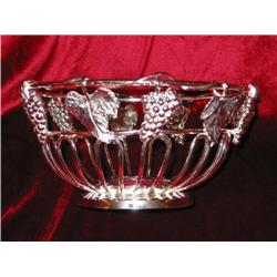 Silverplated grape design bread basket - 10" diameter