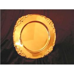 Set of 8 Silverplated Roccoco designed chargers 12.5"diameter