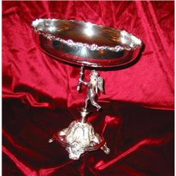 2 Silverplated pedestal bowls 8.5" diameter x 9.5" tall - bid will be 2 times the money