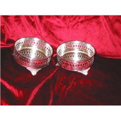 2 Round silverplated wine coasters 5" diameter 2.5" tall by International Silver - bid will be 2 tim