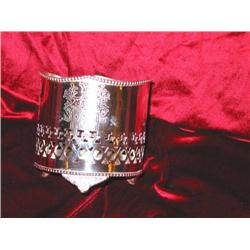 2 Silverplated footed wine coaster w/piercing  5" tall x 4.5" diameter by International Silver - bid