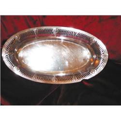 Sterling pierced-edge bread tray 6" x 11" by RW&S numbered 24903