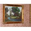 Image 1 : Summer - Original oil on Canvas (signed) landscape in gold leaf museum frame 20" x 24"