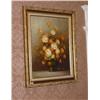 Image 1 : Yellow Roses in a Vase Original Oil (signed RobertCox) in a gold leaf frame 30" x 26"