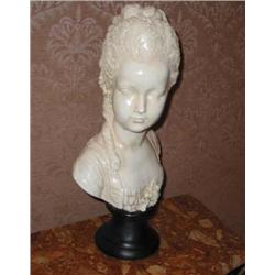 Plaster bust after Houdon, Daughter of Marie Antoinette on a black base #9541  - 20" T x 9.5" W