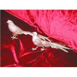 Set of Silverplated pheasants - 12" long x 2" wide