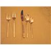 Image 1 : Twelve 5-piece place settings stainless & gold flatware w/serving pieces (Corsica/Wallace)