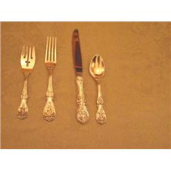 Two 4-piece place settings of Reed & Barton Sterling Flatware "Francis I"