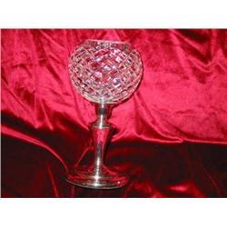 2 Liora 5" pedestal votives -  24% lead crystal ona silverplated base 9.5" tall in original box - bi
