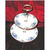 Image 1 : Tidbit tray in Royal Albert Bone China "Old Country Roses" (Blue) 8" diameter x 9.5" tall