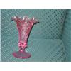 Image 1 : Fenton cranberry glass vase w/joniquil pattern -7.5" x 5.25"
