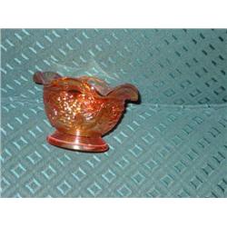 Gold carnival glass grape pattern bowl - 4.5" x 3"
