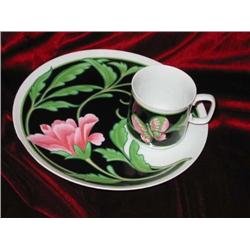 8 snack plates w/7 cups - from Neiman Marcus - plates are 9.5" diameter