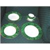Image 1 : Eight 5-piece place settings Malachite green w/gold edge