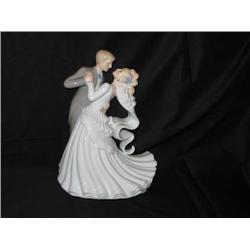 Porcelain Waltzing Couple musical figurine 9" x 6.5"x 5"
