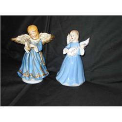 2 Porcelain Angel Musical Figurines - bid will be 2 times the money
