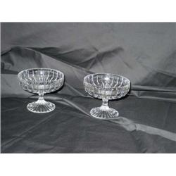2 Mikasa lead crystal compotes 5 1/8" diameter x 4" tall - bid will be 2 times the money